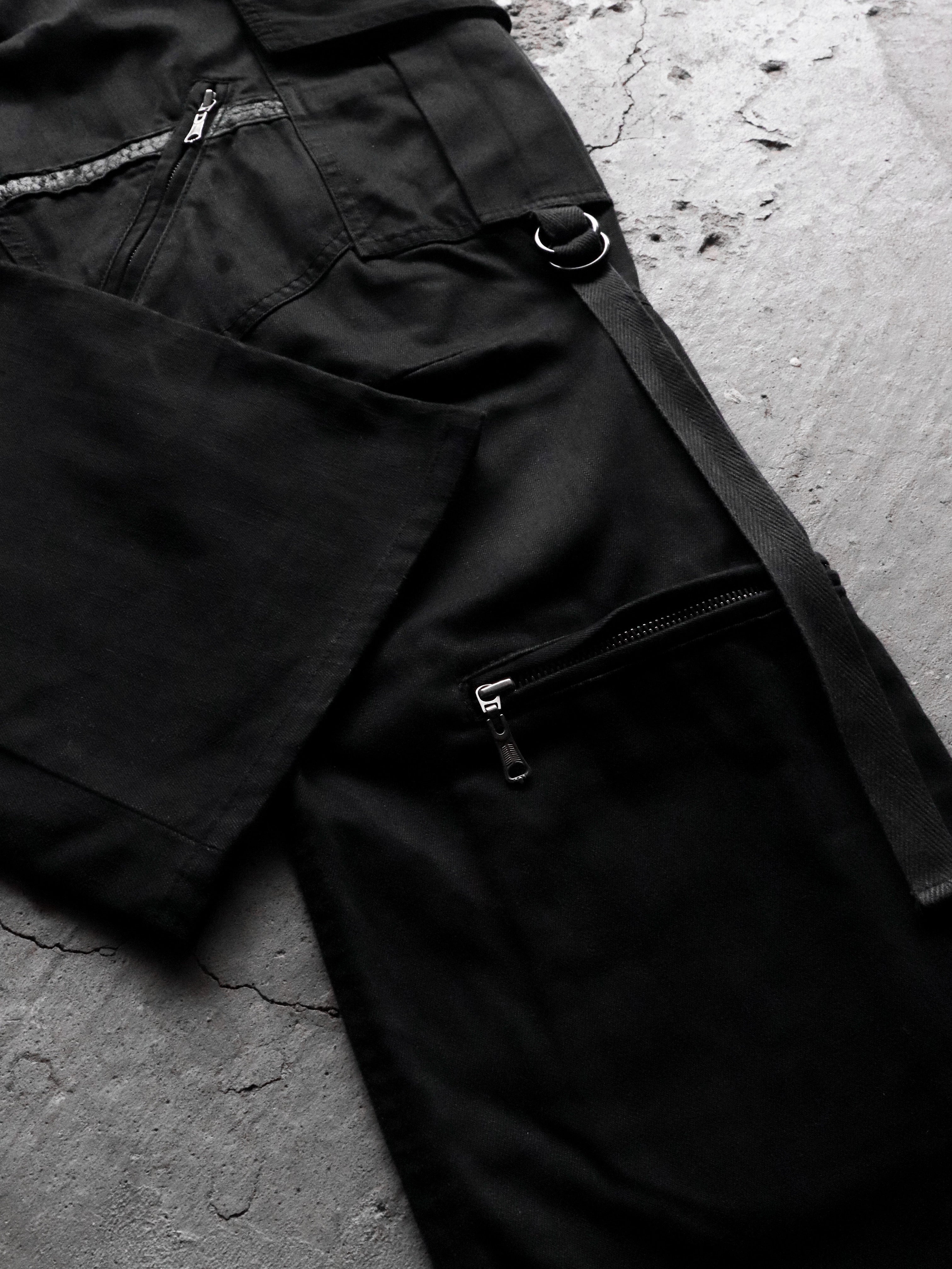 YASUYUKI ISHII LEATHER STRIP BONDAGE CARGO PANTS – LOST ENDS