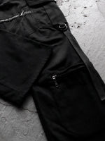 Load image into Gallery viewer, YASUYUKI ISHII LEATHER STRIP BONDAGE CARGO PANTS
