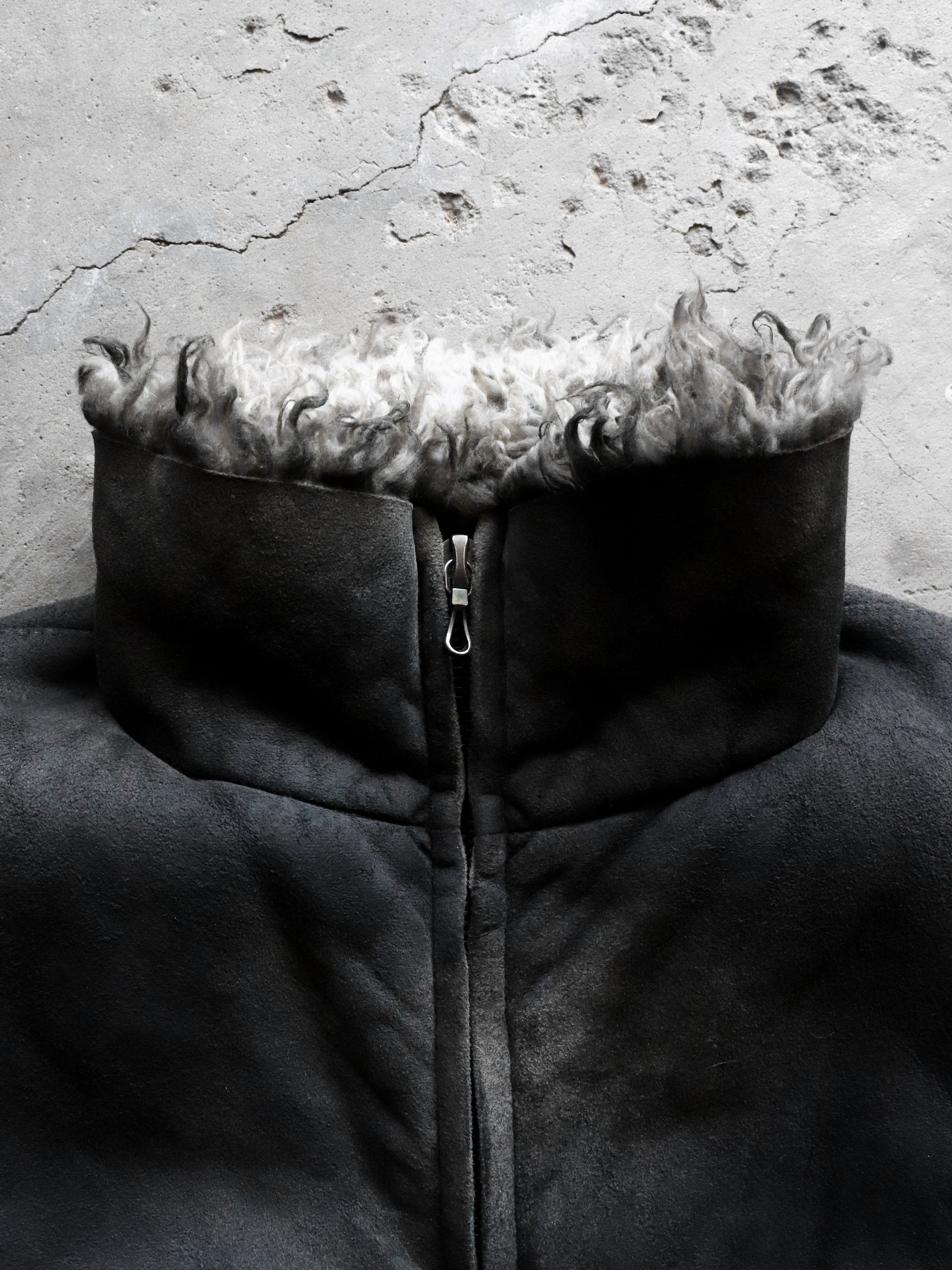 SEMANTIC DESIGN BURNT WAXED FUR JACKET