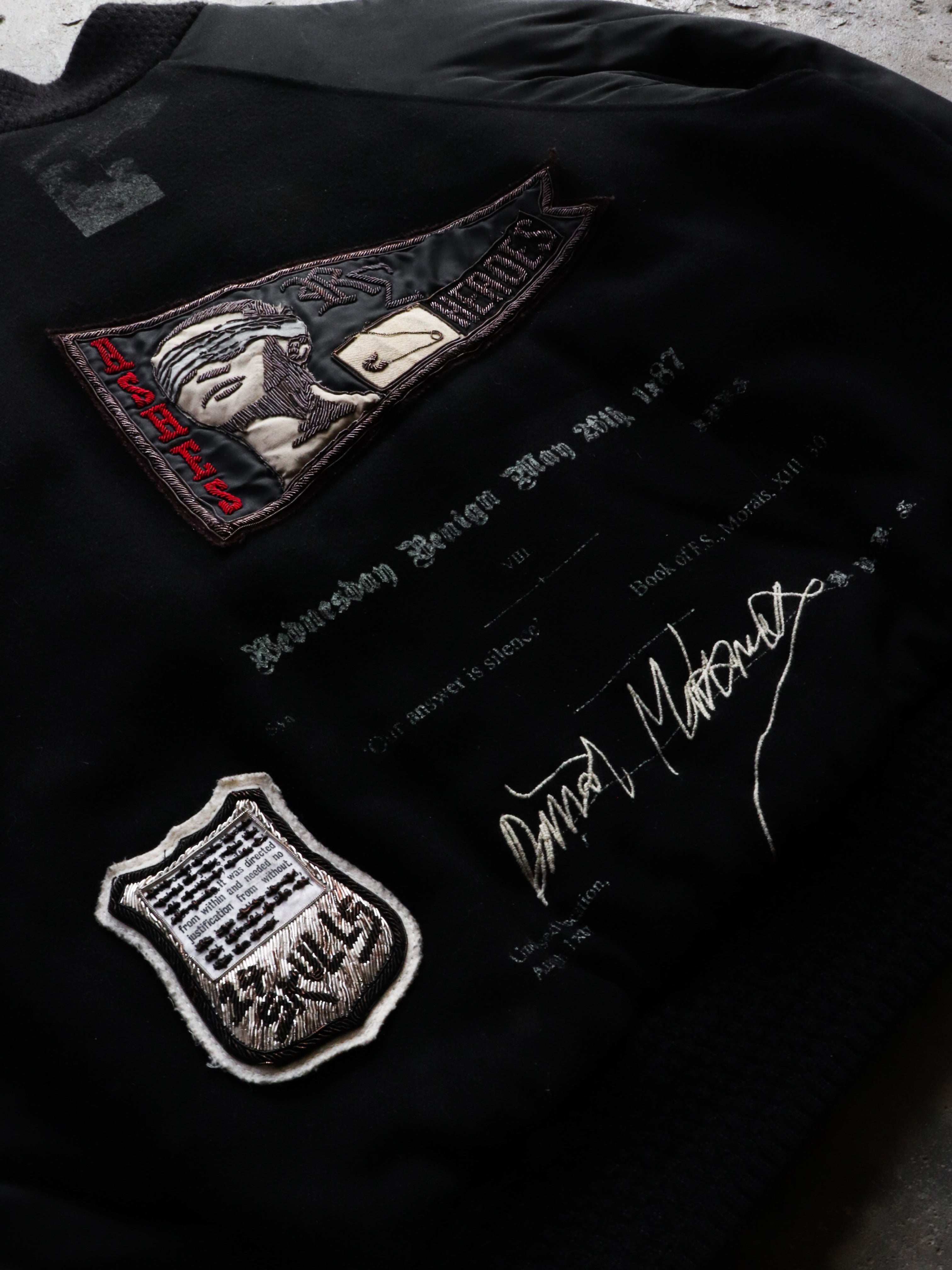 RAF BY RAF SIMONS AW06 “ASHES & HEROES” EMBROIDERED VARSITY JACKET