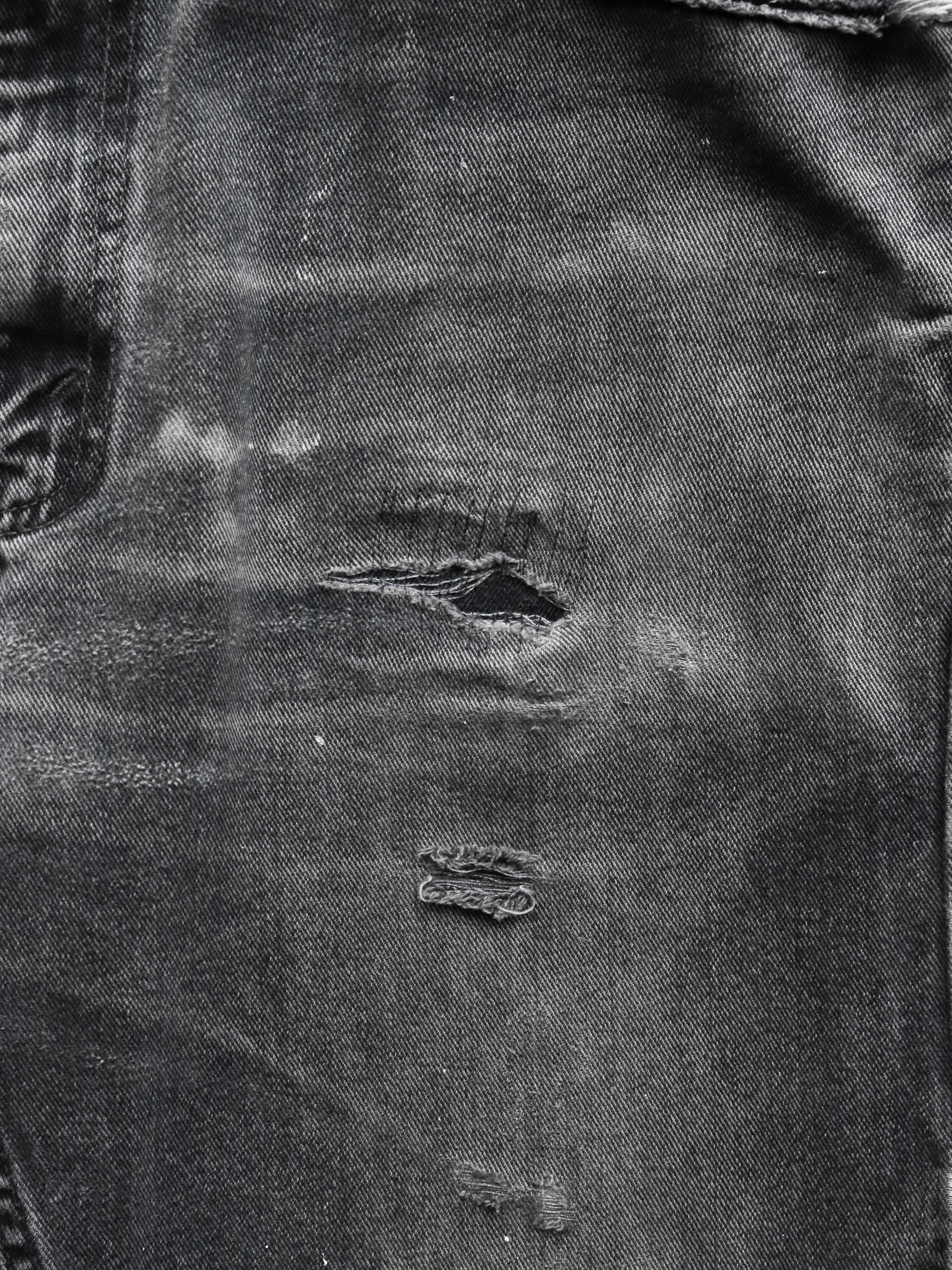 LEVI'S 505 FADED & REPAIRED CHARCOAL DENIM - 1990S