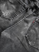 Load image into Gallery viewer, LEVI&#39;S 505 FADED &amp; REPAIRED CHARCOAL DENIM - 1990S
