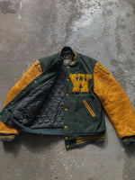 Load image into Gallery viewer, FOREST GREEN “SPARTANS” VARSITY JACKET- 1970s - LOST ENDS FOUND
