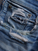 Load image into Gallery viewer, LEVI&#39;S 501 LVC FADED &amp; REPAIRED INDIGO DENIM - 2000S  ( 29 x 32 ) - LOST ENDS FOUND
