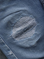 Load image into Gallery viewer, LEVI&#39;S 505 REPAIRED &amp; DISTRESSED INDIGO DENIM - 1990S
