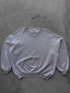 STAINED & PAINTED RUSSELL CREWNECK - 1990S - LOST ENDS FOUND