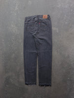 Load image into Gallery viewer, LEVIS 501 DISTRESSED CHARCOAL DENIM - 1990S - LOST ENDS FOUND
