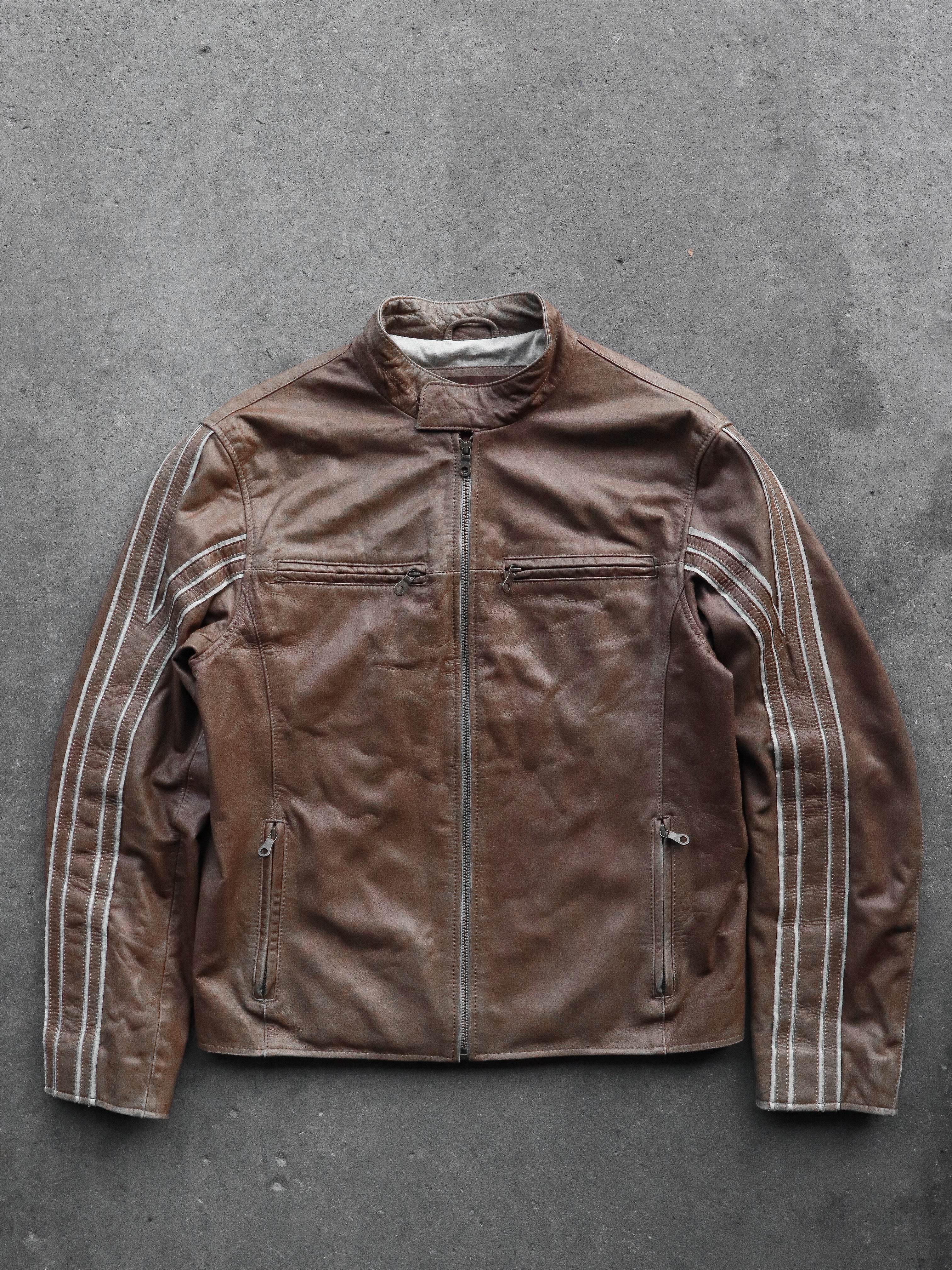 LEATHER ASH BROWN MOTO JACKET - 1990S – LOST ENDS FOUND