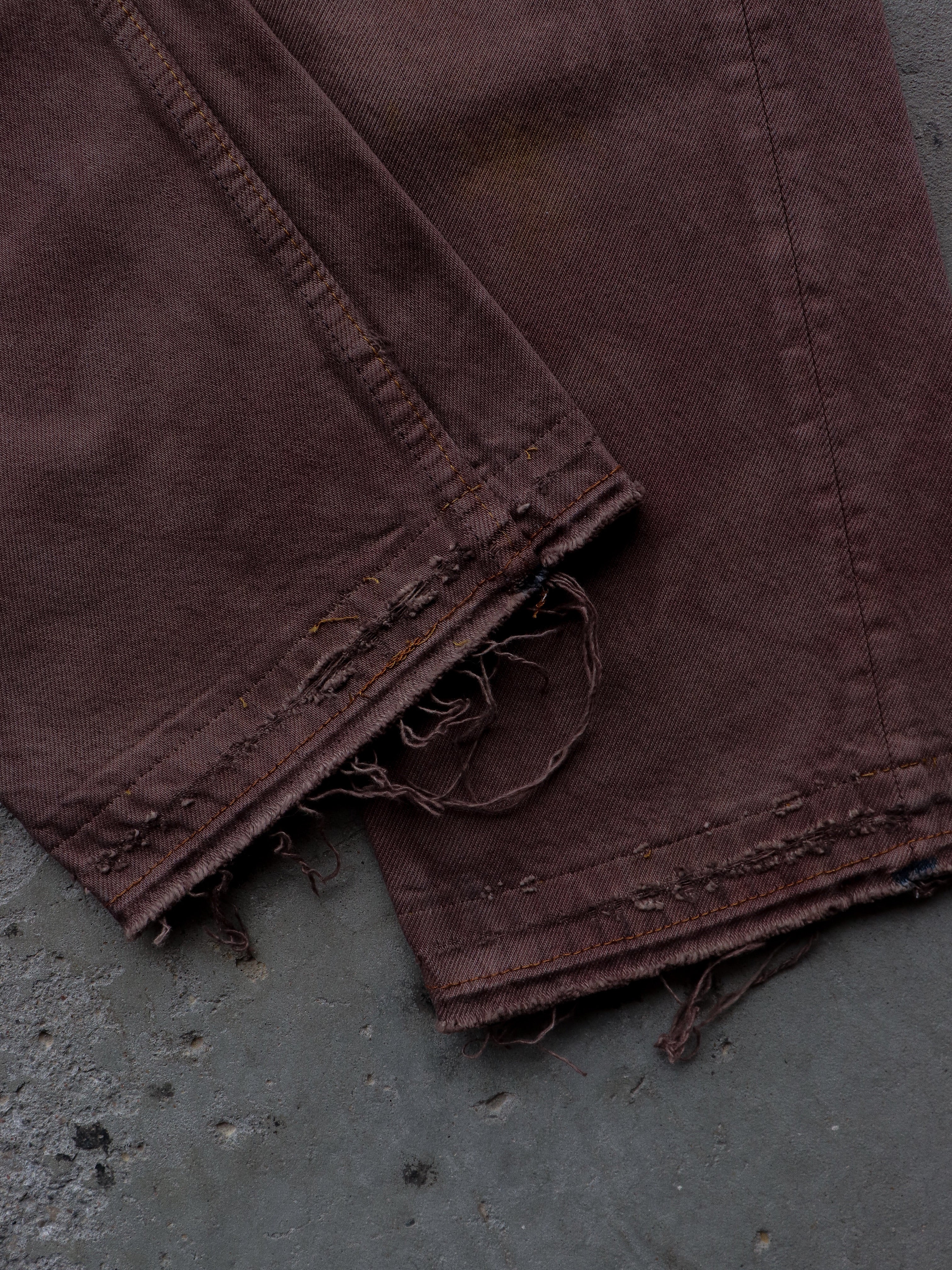 LEVIS 501 RELEASED HEM MAHOGANY DENIM - 1990S - LOST ENDS FOUND