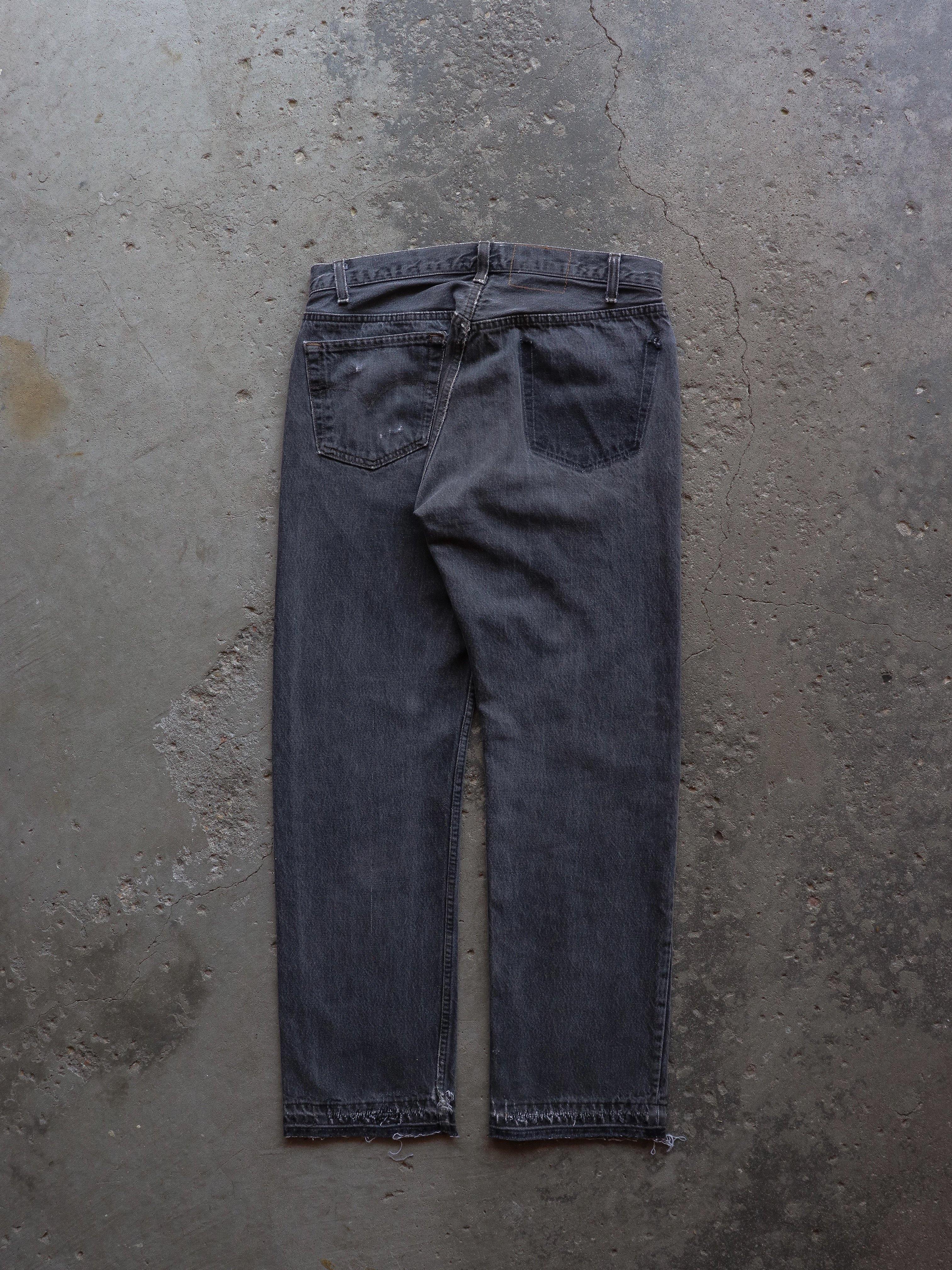 LEVIS 501 REPAIRED CHARCOAL PAINTER DENIM - 1990S  ( 32 x 32 ) - LOST ENDS FOUND