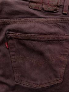 LEVIS 501 RELEASED HEM MAHOGANY DENIM - 1990S - LOST ENDS FOUND