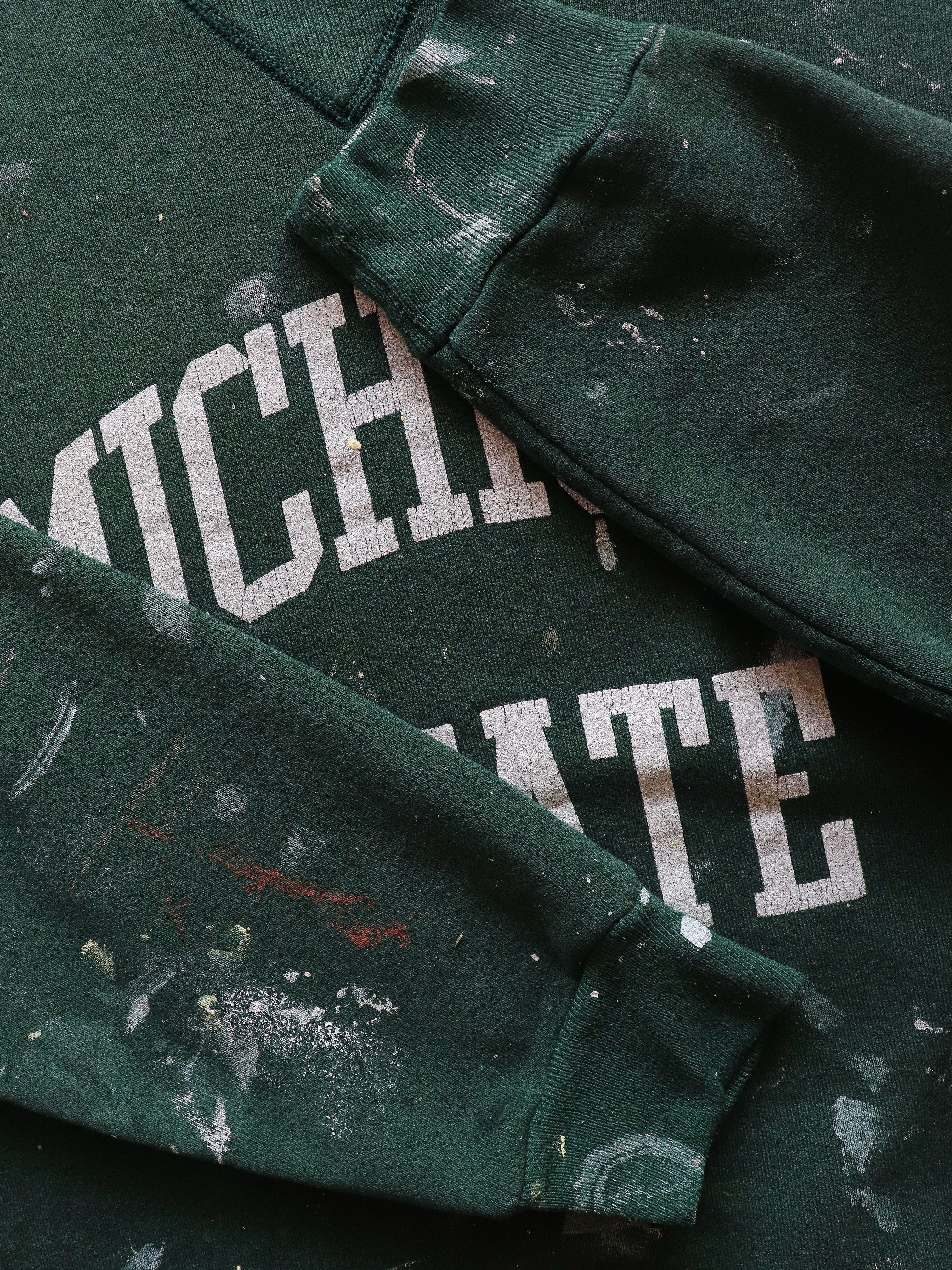 RUSSELL "MICHIGAN STATE" PAINTER CREWNECK - 1980S