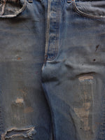 Load image into Gallery viewer, LEVI&#39;S 501 FADED &amp; REPAIRED INDIGO DENIM - 1990S  ( 32 x 31 ) - LOST ENDS FOUND
