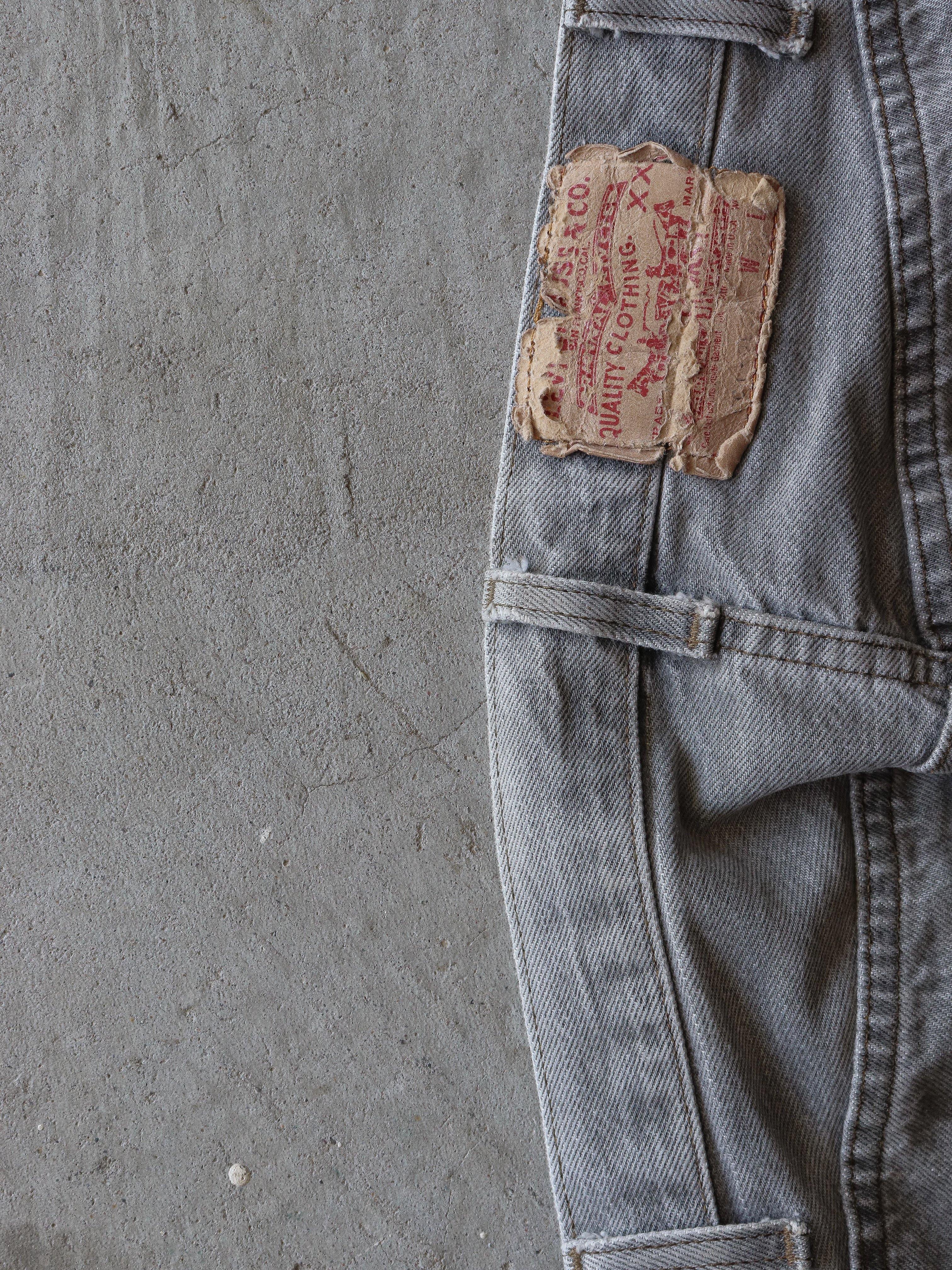 LEVI'S 501 STAINED CEMENT DENIM - 1980S - LOST ENDS FOUND