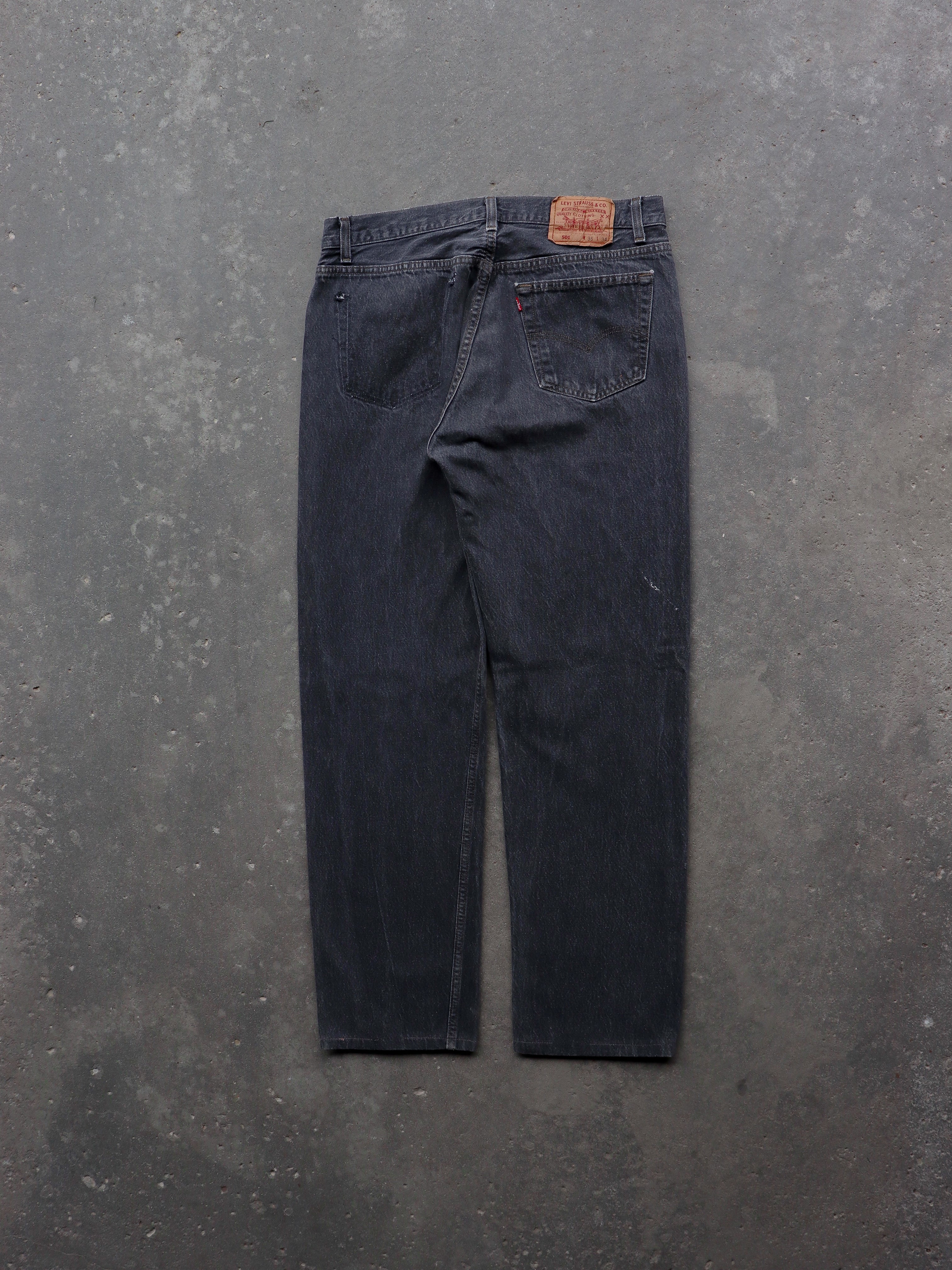 LEVIS 501 PAINTER CHARCOAL DENIM - 1990S - LOST ENDS FOUND