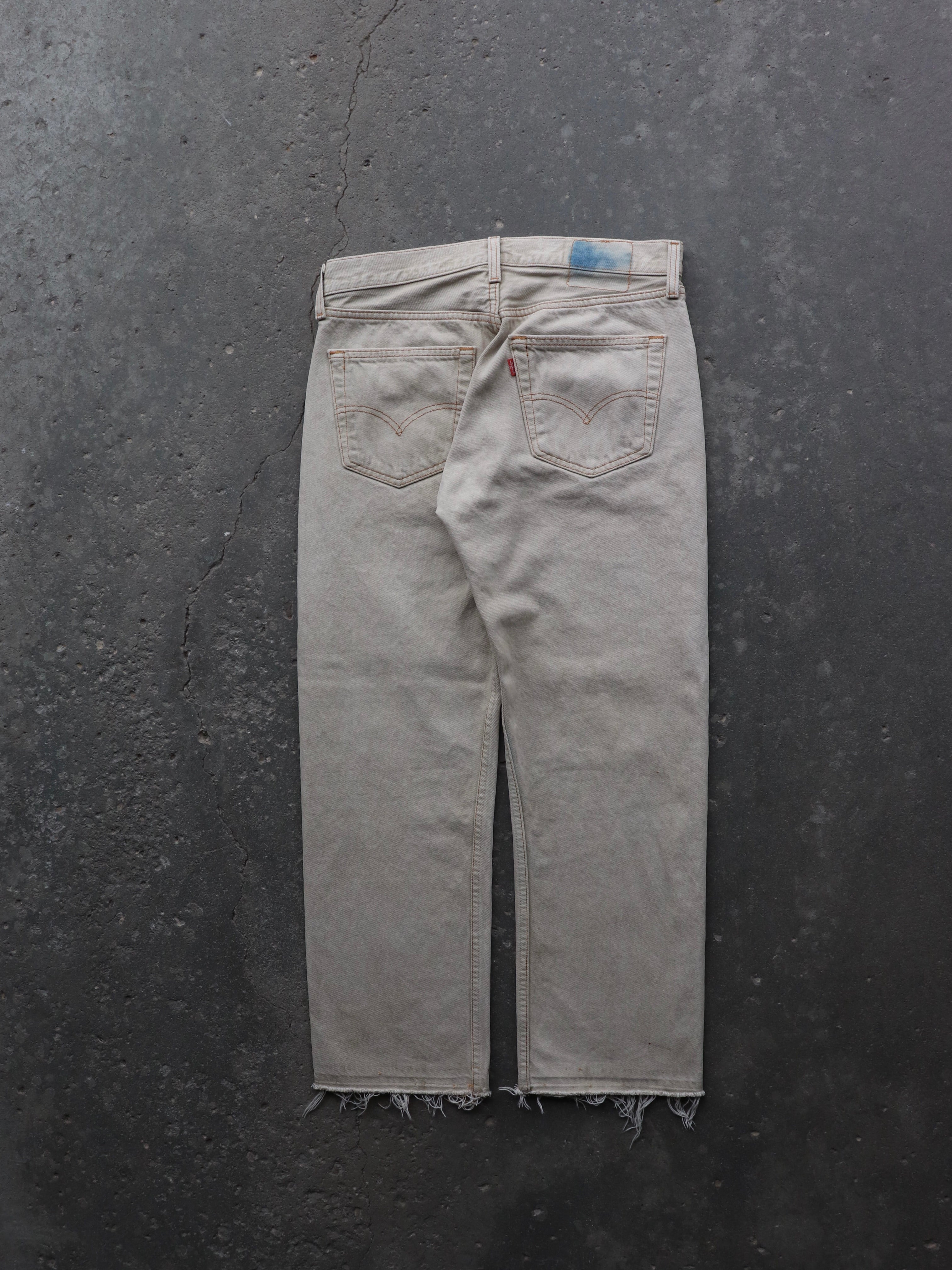 LEVIS 501 RELEASED HEM IVORY DENIM - 1990S - LOST ENDS FOUND