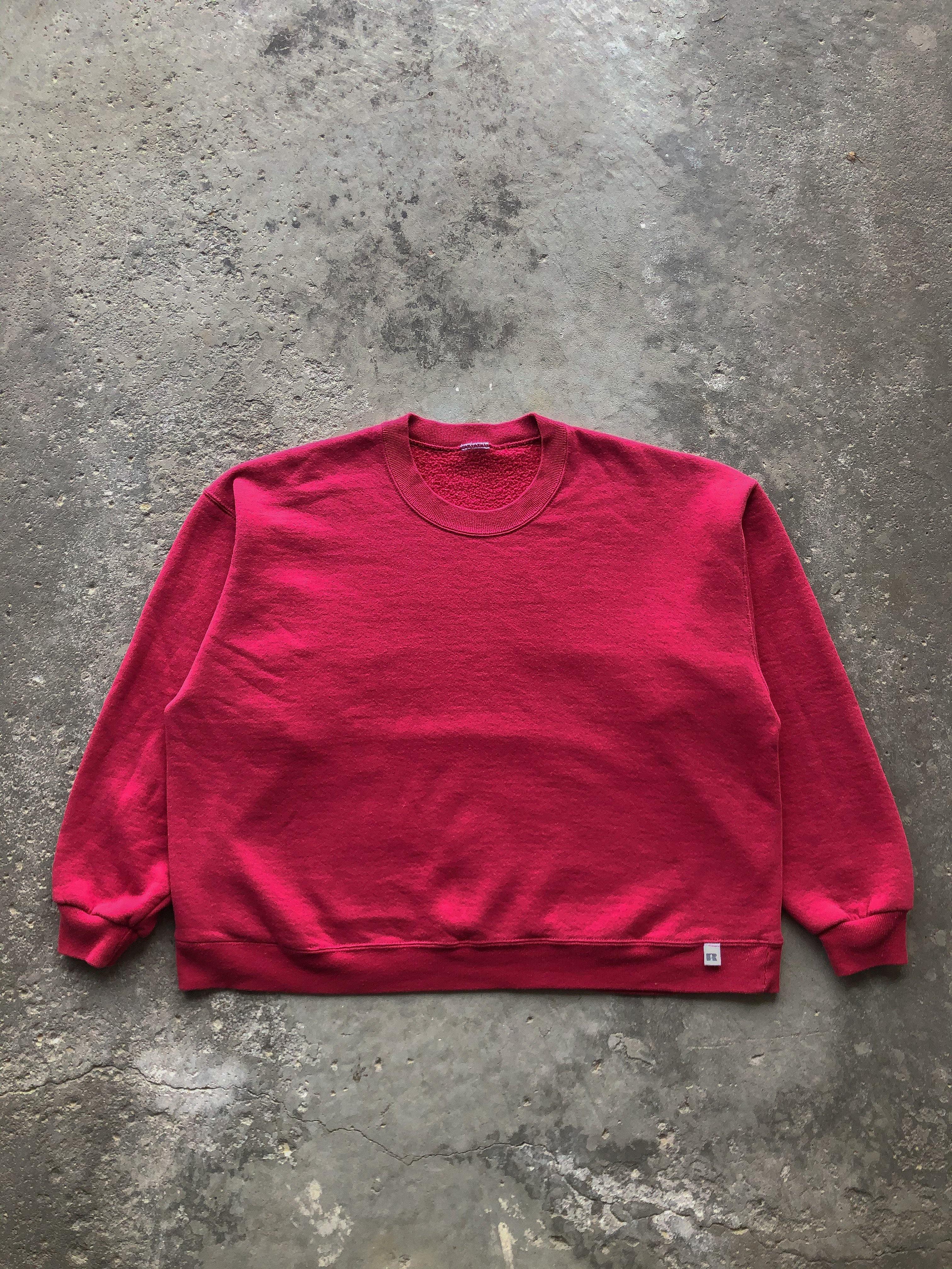 RUSSELL CROPPED FIT FADED BLANK CREWNECK - 1990S - LOST ENDS FOUND