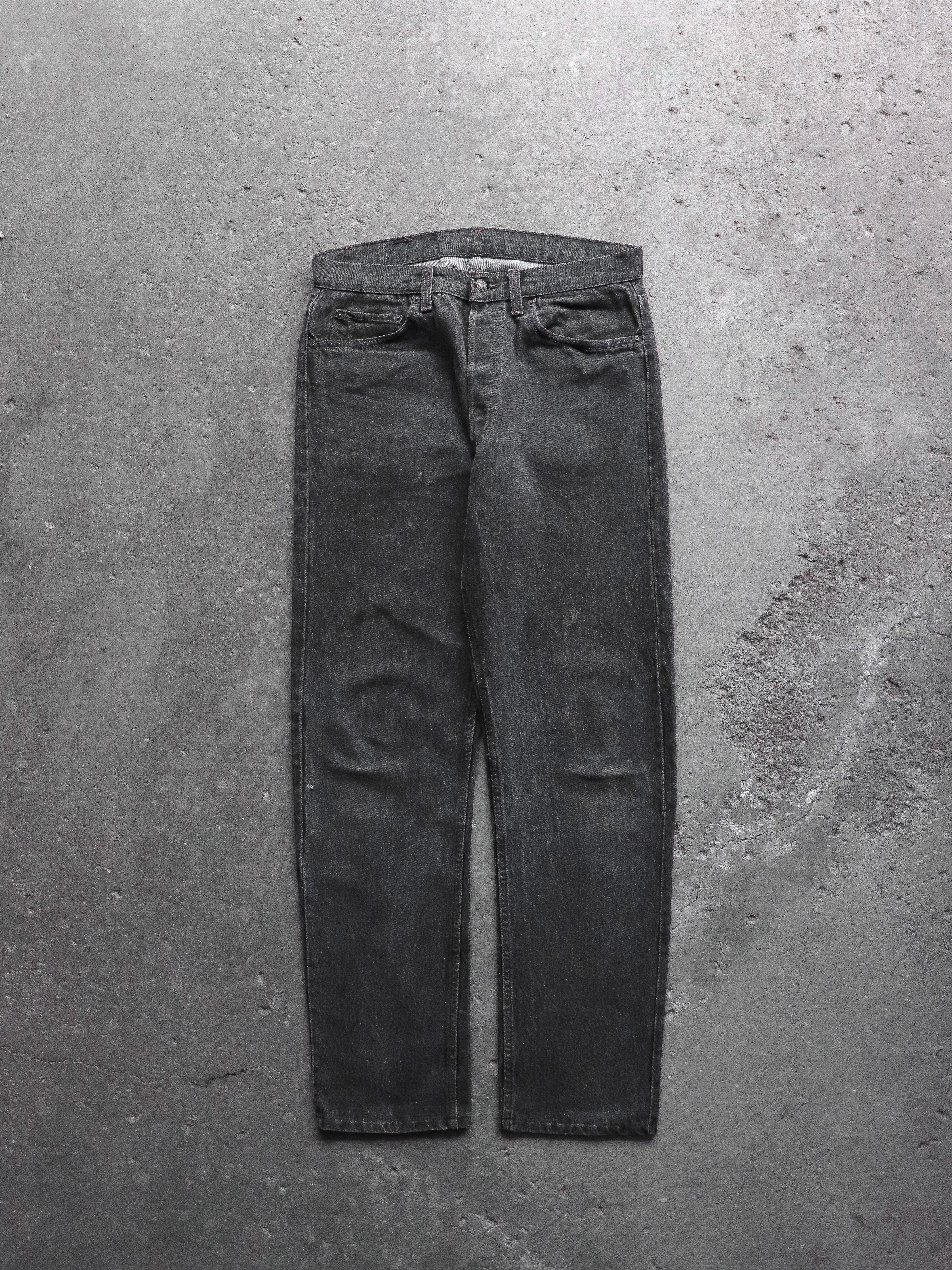 LEVIS 501 FADED CHARCOAL DENIM - 1990S