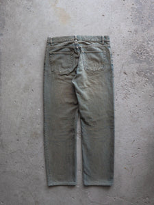 1999 HELMUT LANG VINTAGE STAINED DENIM   ( 32 X 32 ) - LOST ENDS FOUND