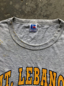 THRASHED RUSSELL MT. LEBANON COLLEGIATE TEE - 1990S - LOST ENDS FOUND