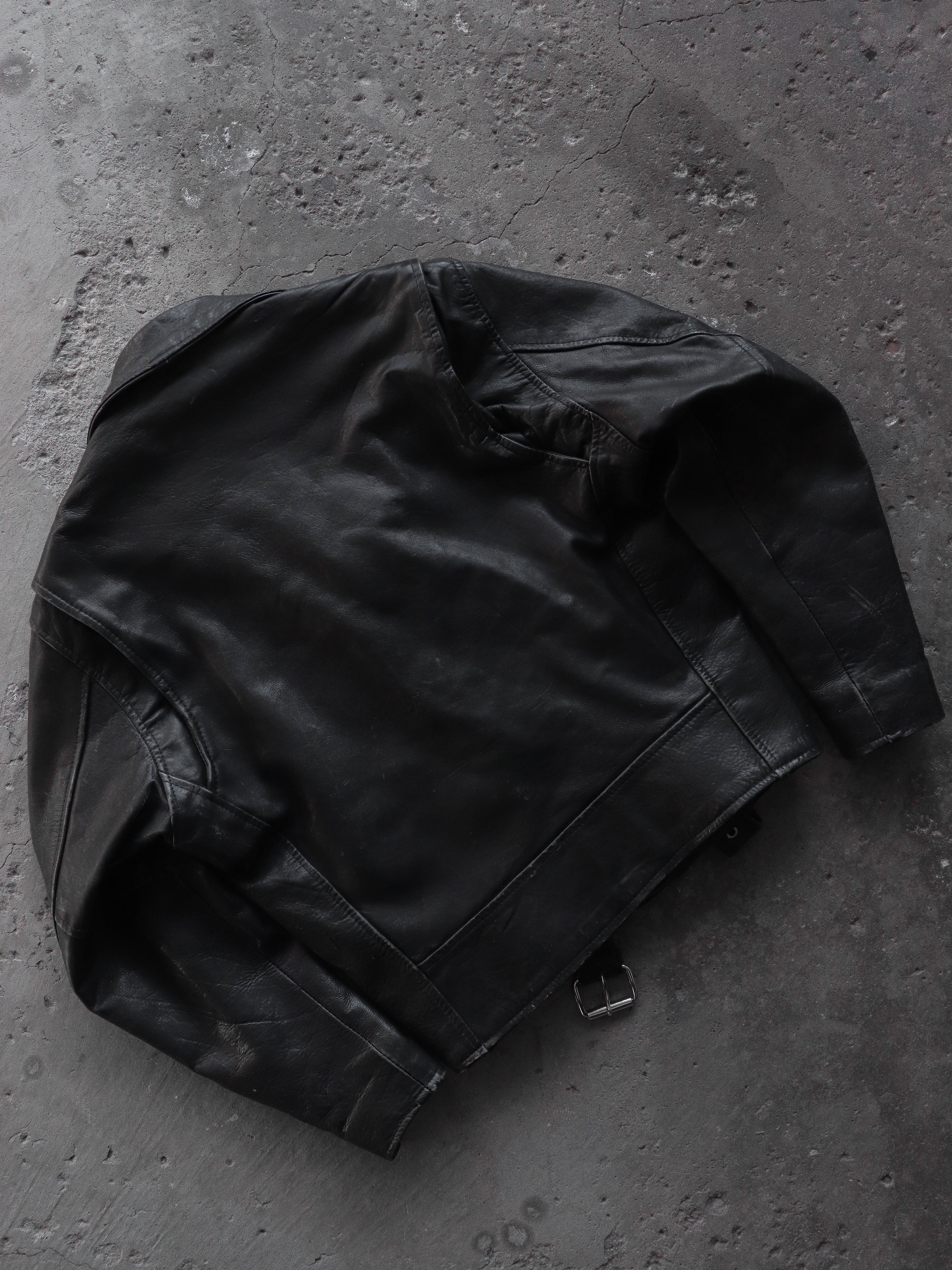 LEATHER ASH GEE MOTO JACKET - 1980S