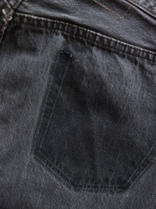 LEVIS 501 REPAIRED CHARCOAL PAINTER DENIM - 1990S  ( 32 x 32 ) - LOST ENDS FOUND