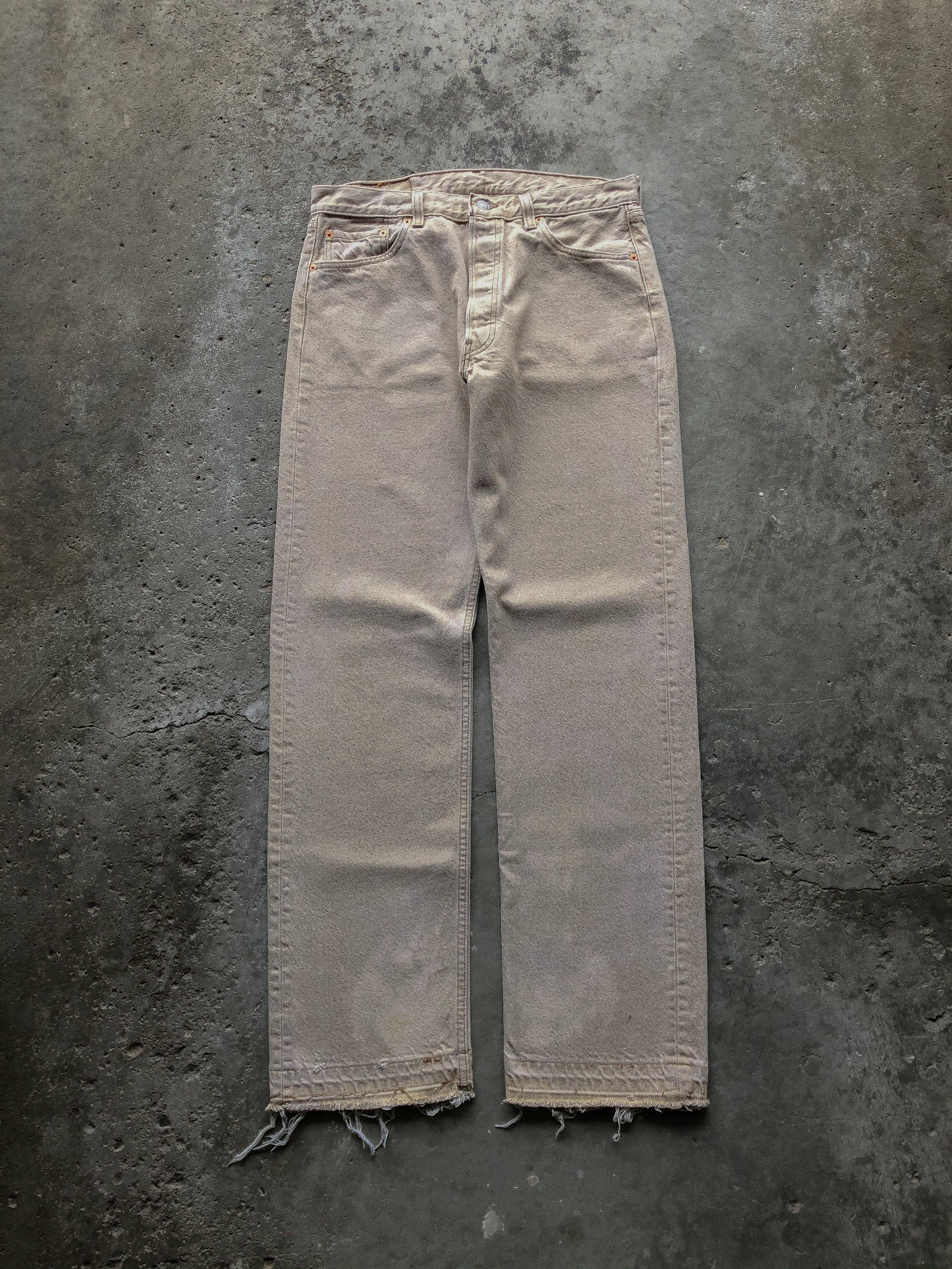 LEVIS 501 RELEASED HEM SAND DENIM - 1990S - LOST ENDS FOUND