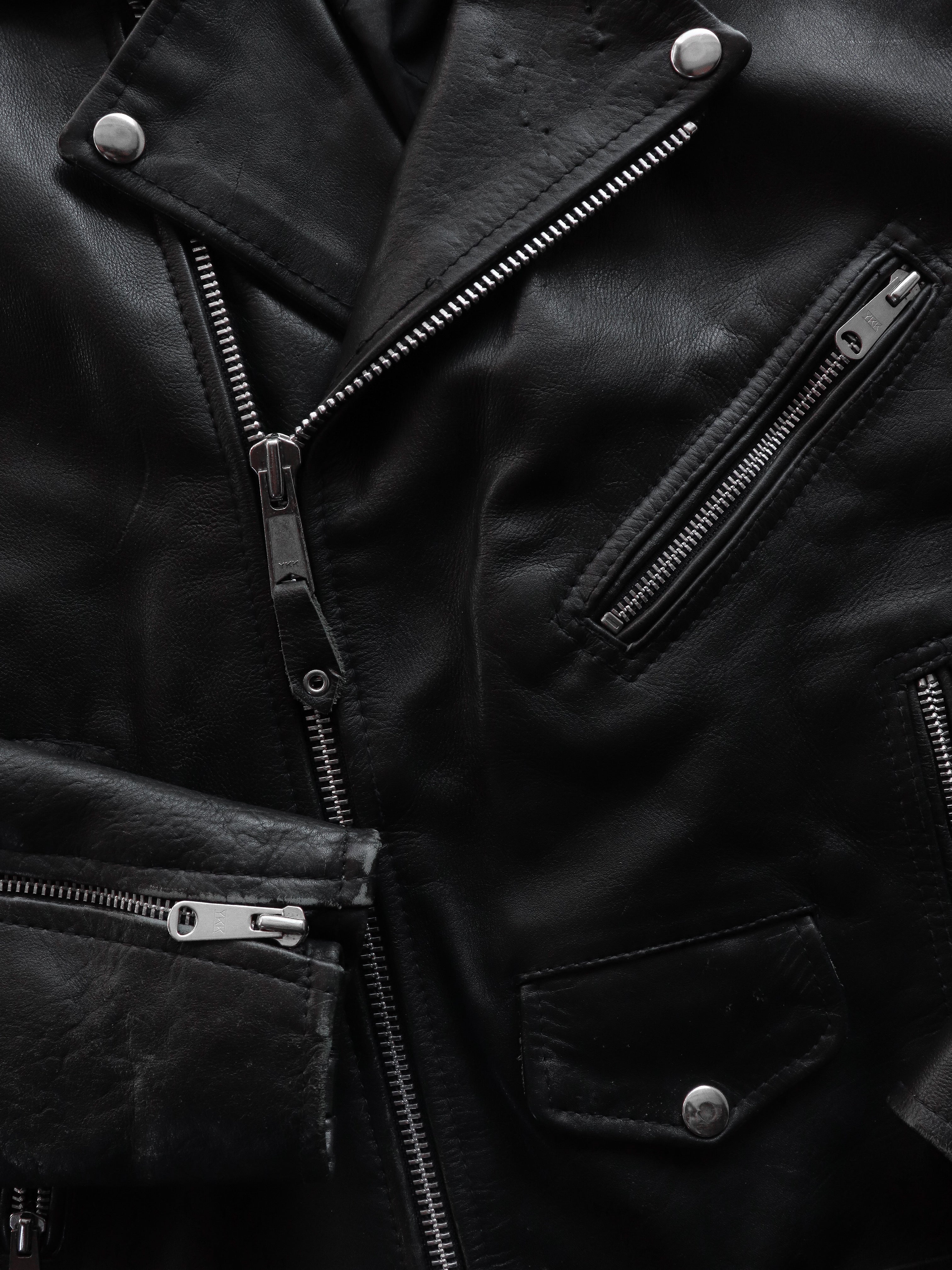 LEATHER ASH GEE MOTO JACKET - 1980S