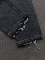 Load image into Gallery viewer, LEVIS 501 DISTRESSED CHARCOAL DENIM - 1990S - LOST ENDS FOUND
