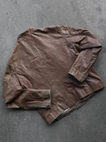 Load image into Gallery viewer, LEATHER ASH BROWN MOTO JACKET - 1990S
