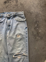 Load image into Gallery viewer, LEVI’S 560 REPAIRED LIGHT WASH DENIM - 1990S - LOST ENDS FOUND
