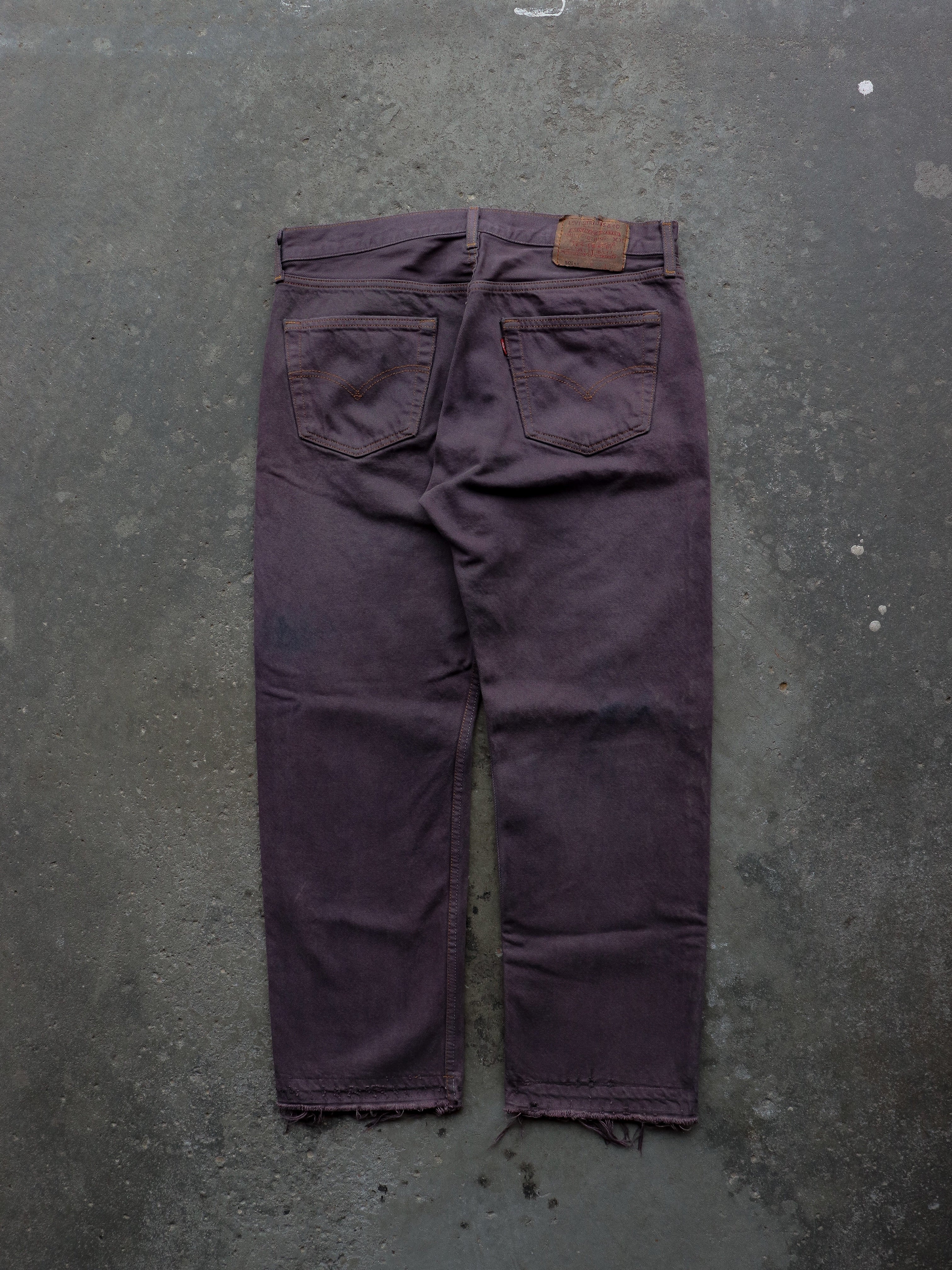 LEVIS 501 OVERDYED MAUVE DENIM - 1990S - LOST ENDS FOUND