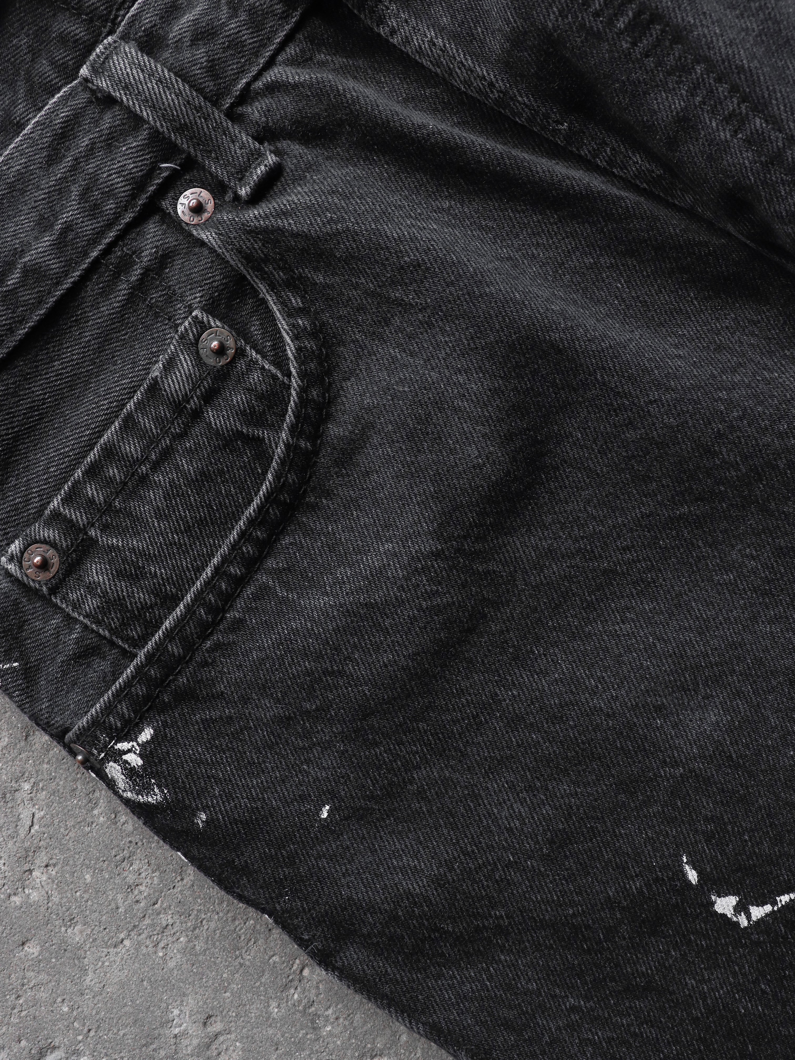 LEVIS 501 FADED BLACK PAINTER DENIM - 1990S – LOST ENDS FOUND