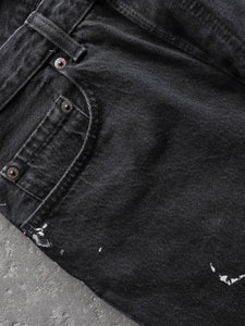 LEVIS 501 FADED BLACK PAINTER DENIM - 1990S