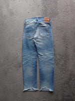 Load image into Gallery viewer, LEVI&#39;S 501 LVC FADED &amp; REPAIRED INDIGO DENIM - 2000S  ( 29 x 32 ) - LOST ENDS FOUND
