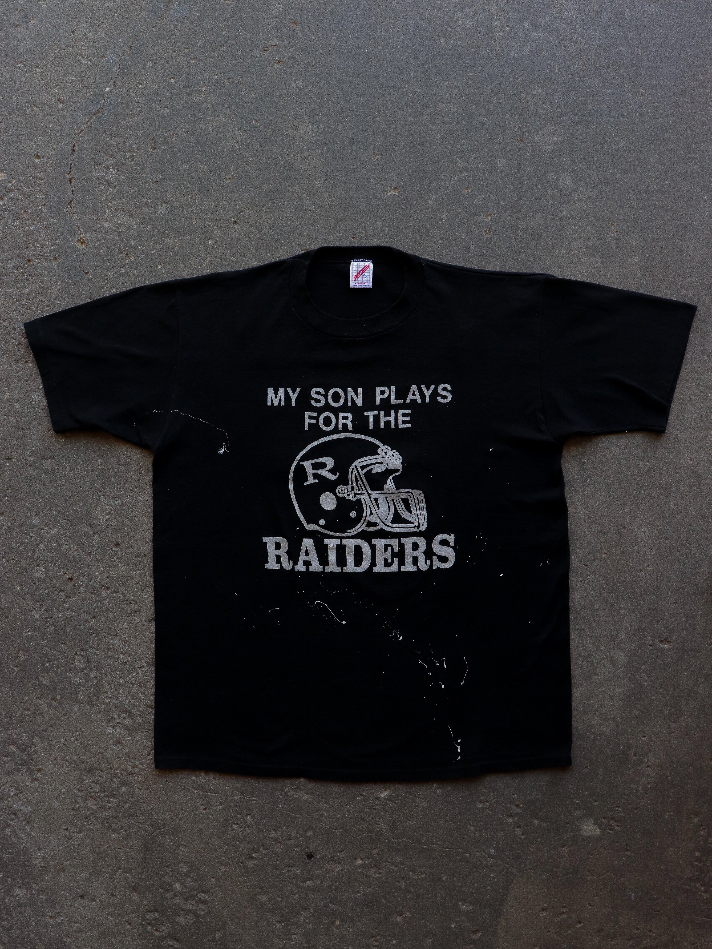 SINGLE STITCH “RAIDERS” PAINTER TEE - 1990S - LOST ENDS FOUND