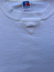 RUSSELL BONE WHITE CREWNECK - 1990S - LOST ENDS FOUND