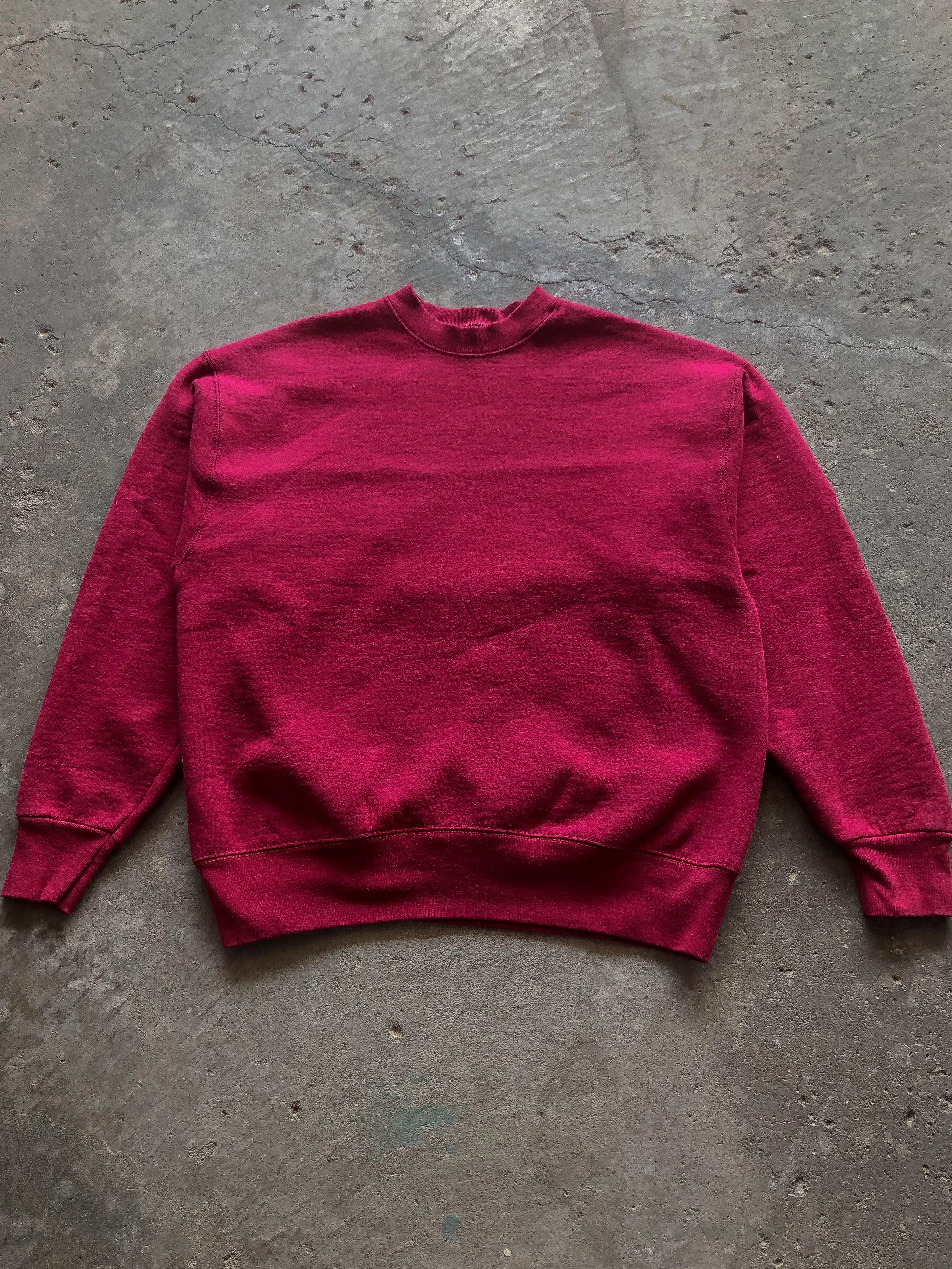 BVD VARSITY RED BLANK CREWNECK - 1990S - LOST ENDS FOUND