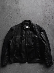 CRACKED LEATHER MOTO JACKET - 1970S