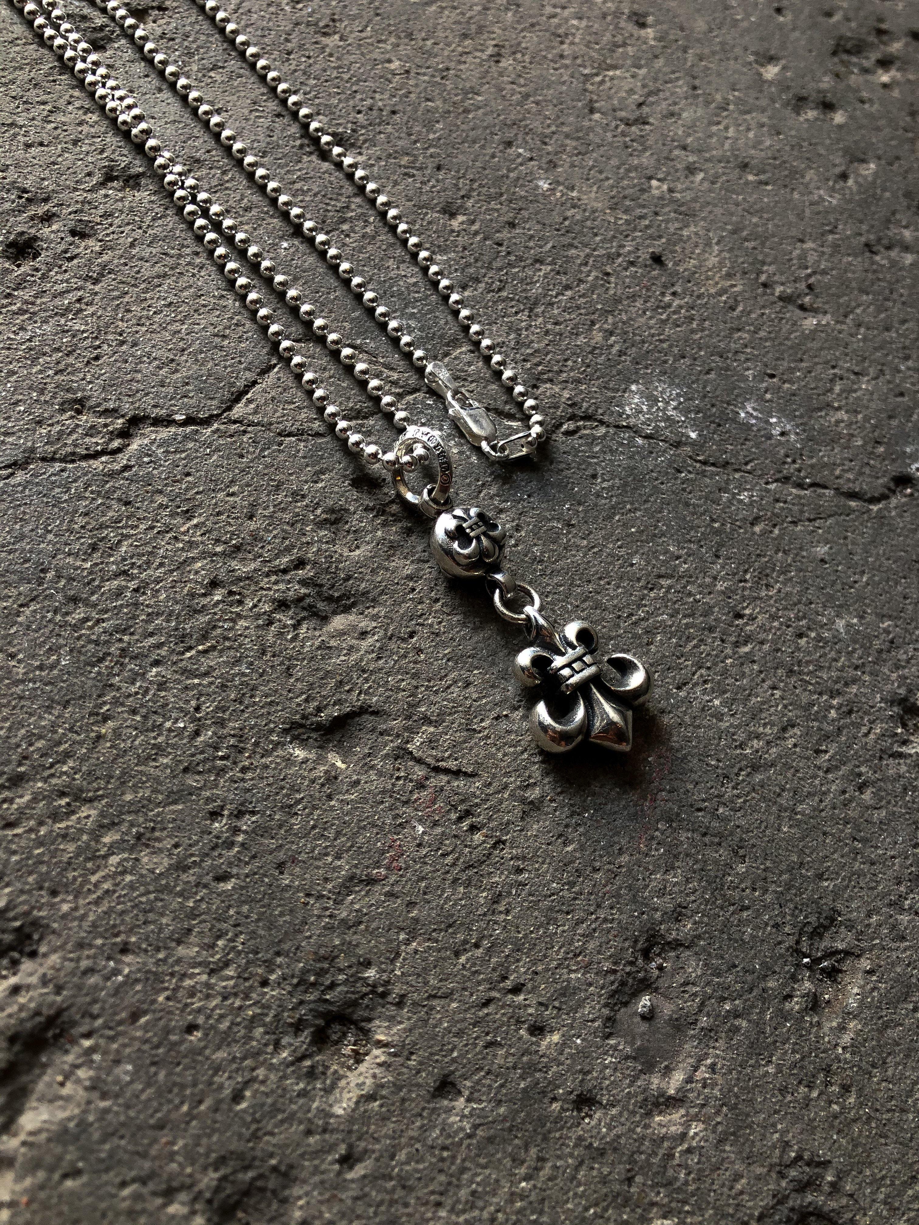 CHROME HEARTS FLEUR DE LIS PENDANT & CHAIN - LOST ENDS FOUND