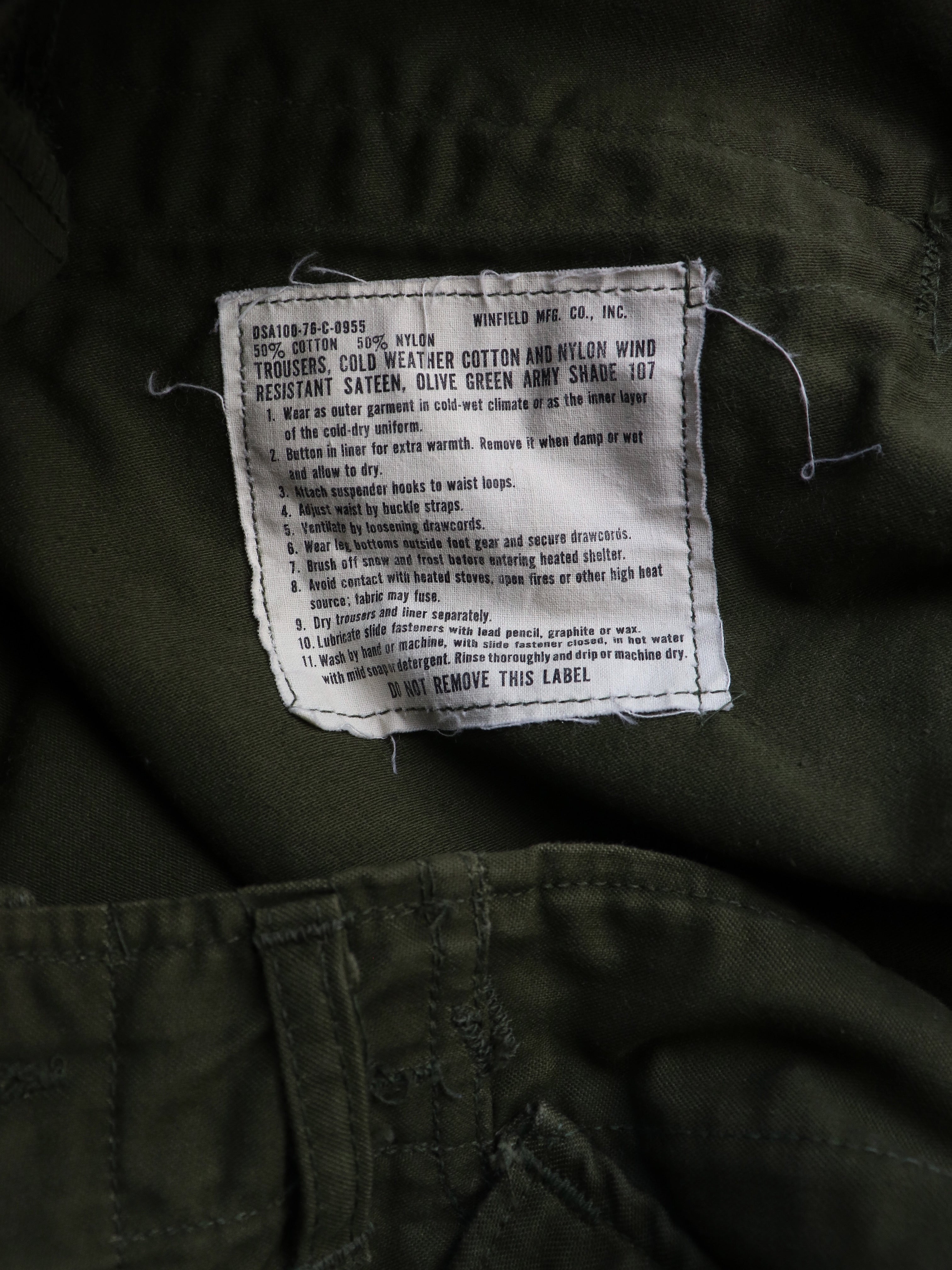 MILITARY FATIGUE TROUSERS - 1970S  ( 29-32 x 32 ) - LOST ENDS FOUND