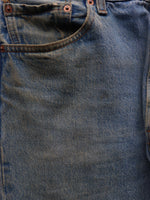 Load image into Gallery viewer, LEVIS 501 INDIGO SASHIKO REPAIRED DENIM - 1990S - LOST ENDS FOUND
