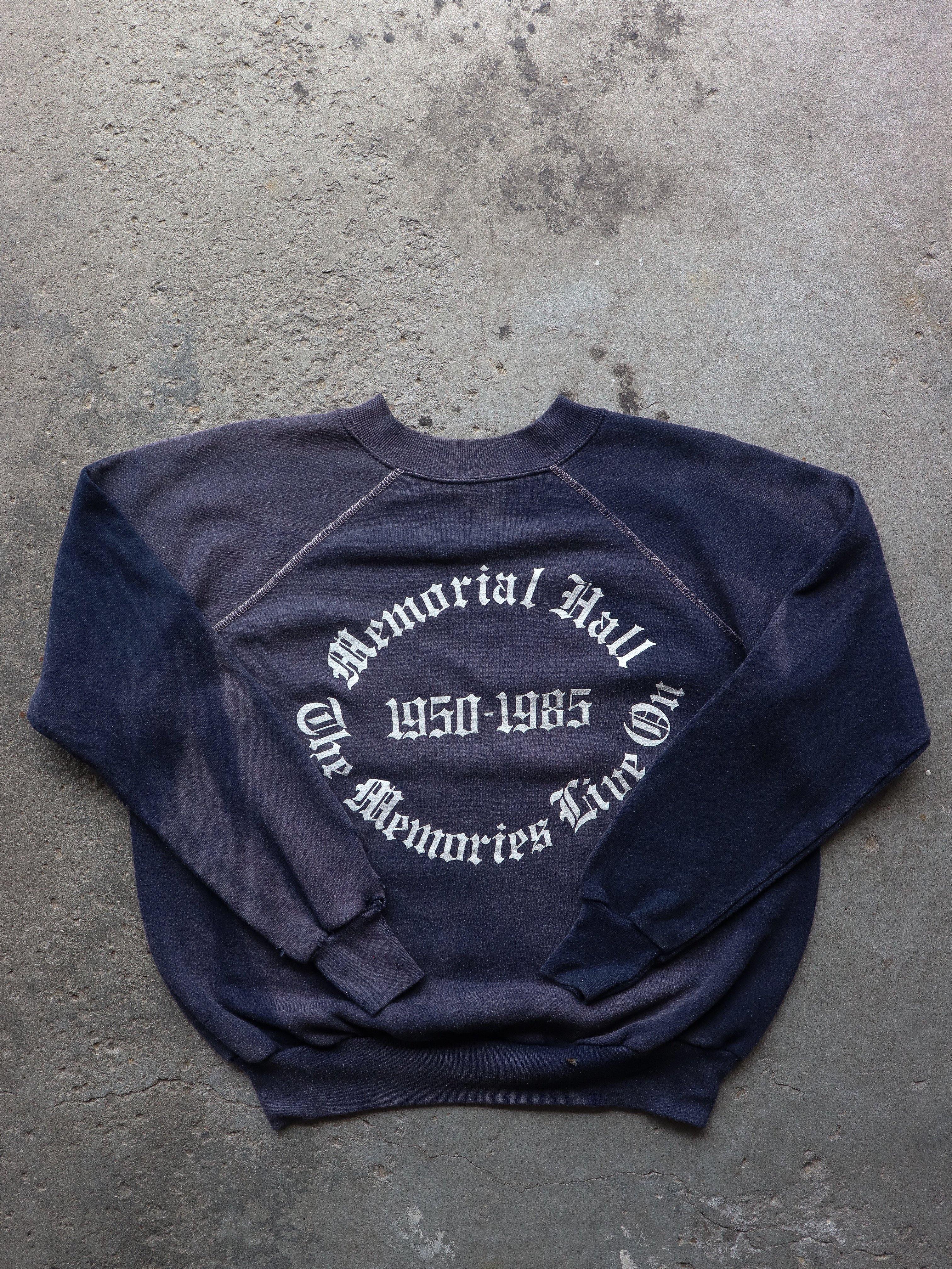 SUN FADED "MEMORIAL HALL" RAGLAN CREWNECK - 1980S - LOST ENDS FOUND