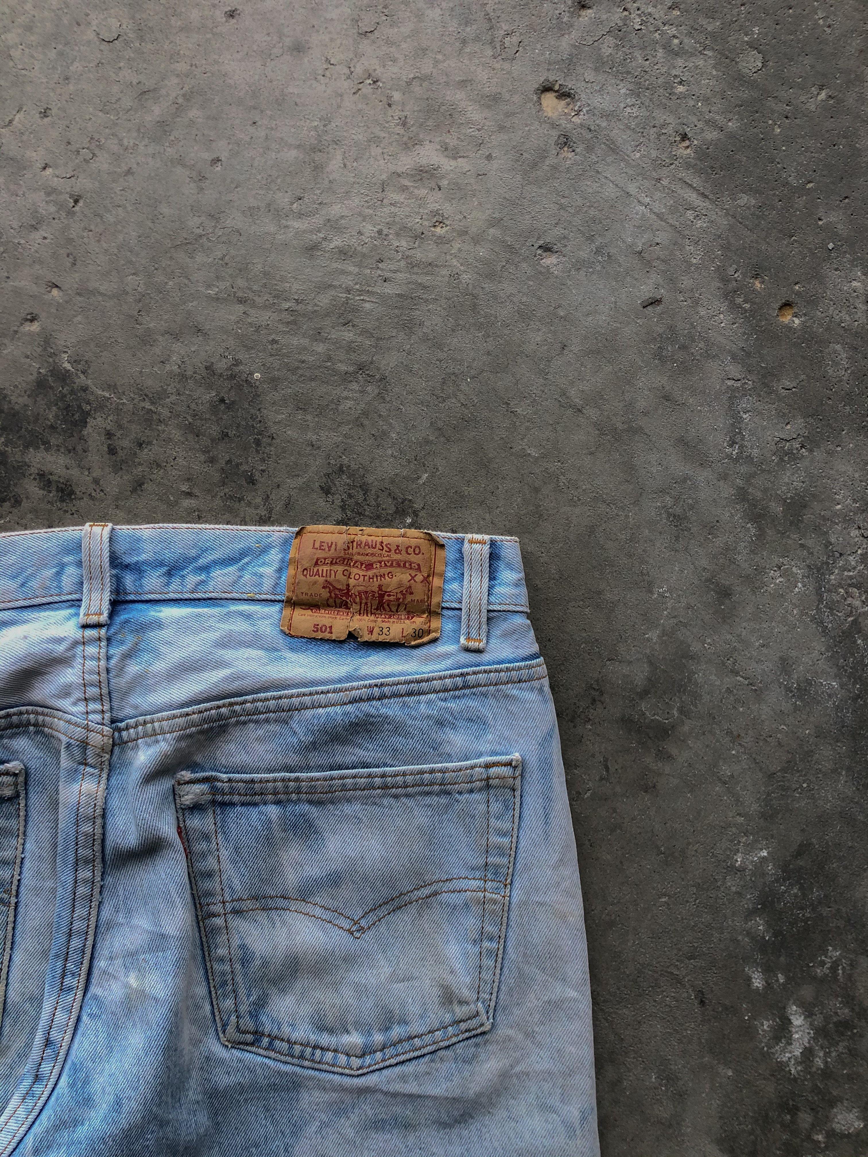 LEVI’S 501 THRASHED & BLEACHED DENIM - 1980s - LOST ENDS FOUND