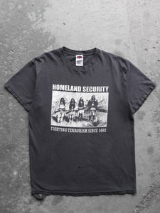 FADED AND DISTRESSED "HOMELAND SECURITY" TEE - 2000S