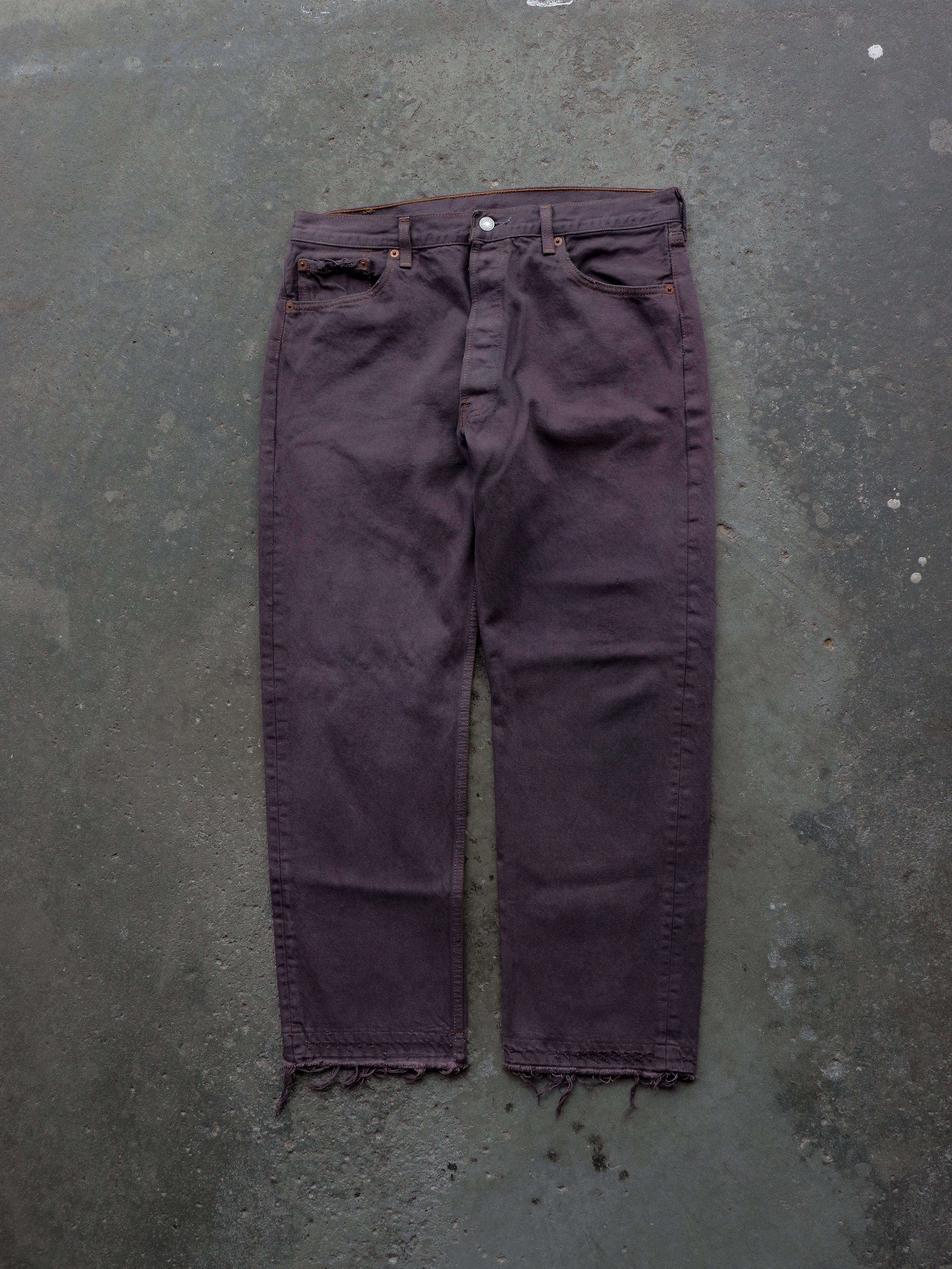 LEVIS 501 OVERDYED MAUVE DENIM - 1990S - LOST ENDS FOUND