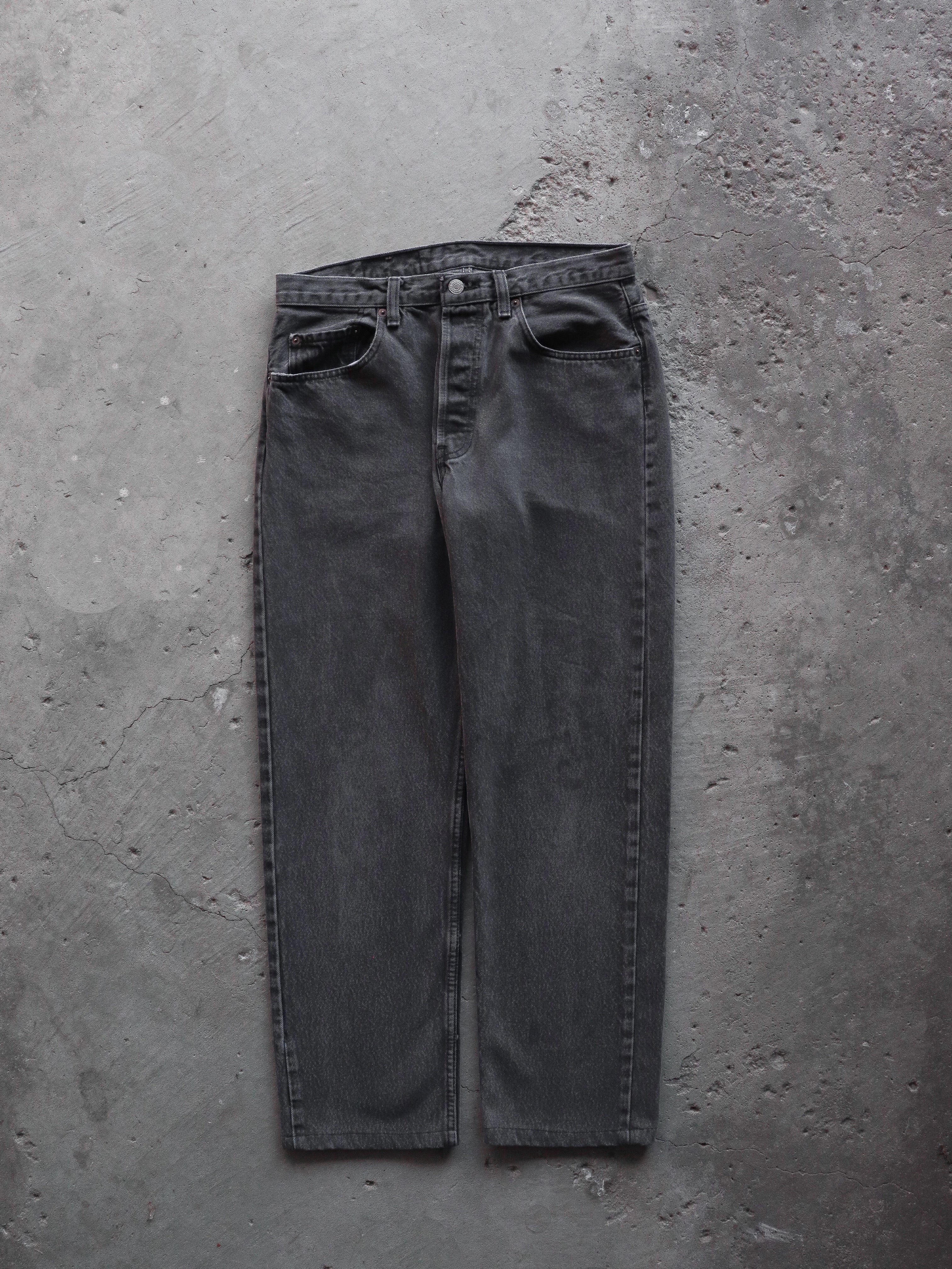 LEVI'S 501 FADED GRAPHITE DENIM - 1990S