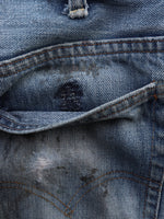 Load image into Gallery viewer, LEVIS THRASHED &amp; REPAIRED ALTERED DENIM - 1970S  ( 32 X 32 ) - LOST ENDS FOUND
