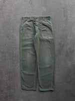 Load image into Gallery viewer, FADED &amp; REPAIRED OG-107 FATIGUE TROUSERS - 1970S
