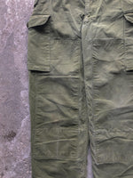 Load image into Gallery viewer, FADED DOUBLE KNEE MILITARY FATIGUE PANTS - 1960S - LOST ENDS FOUND
